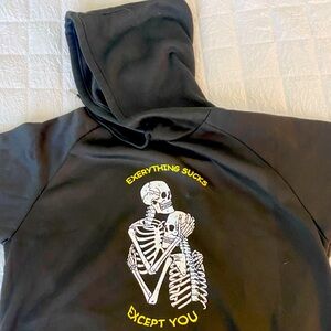 Unisex Men’s Women’s Small Black “Everything Sucks Except You” Hoodie